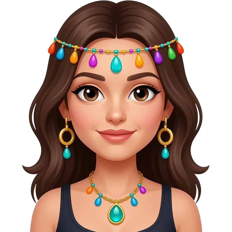 funky accesserioes k girl/woman more like emoji style emoji