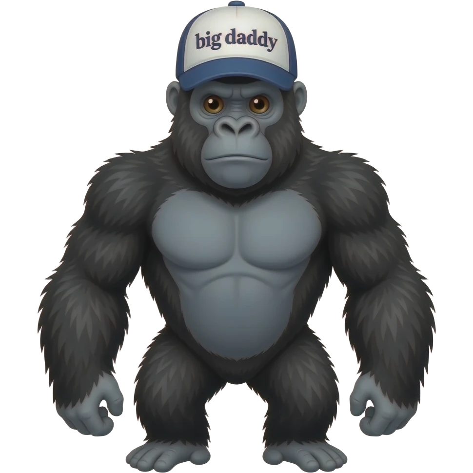 Gorilla with SnapBack on that says “big daddy” emoji