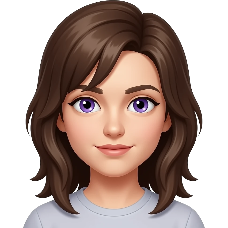 OJOS LILAS Y PELO CASTAÑO emoji