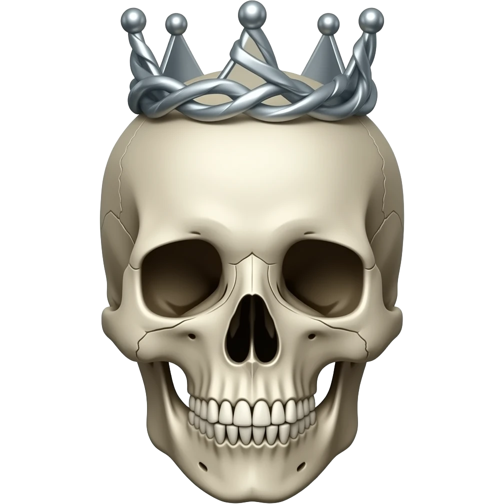 Skeleton head wearing crown emoji