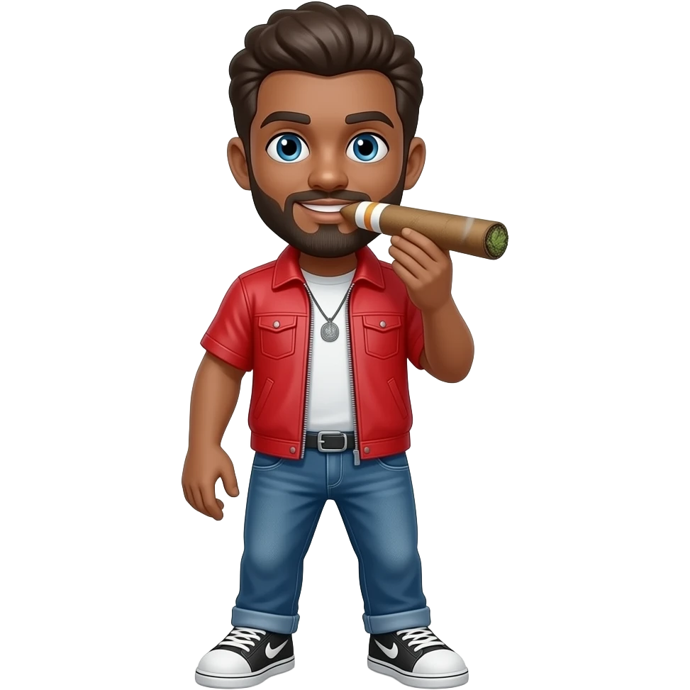 Yn smoking a blunt off weed emoji