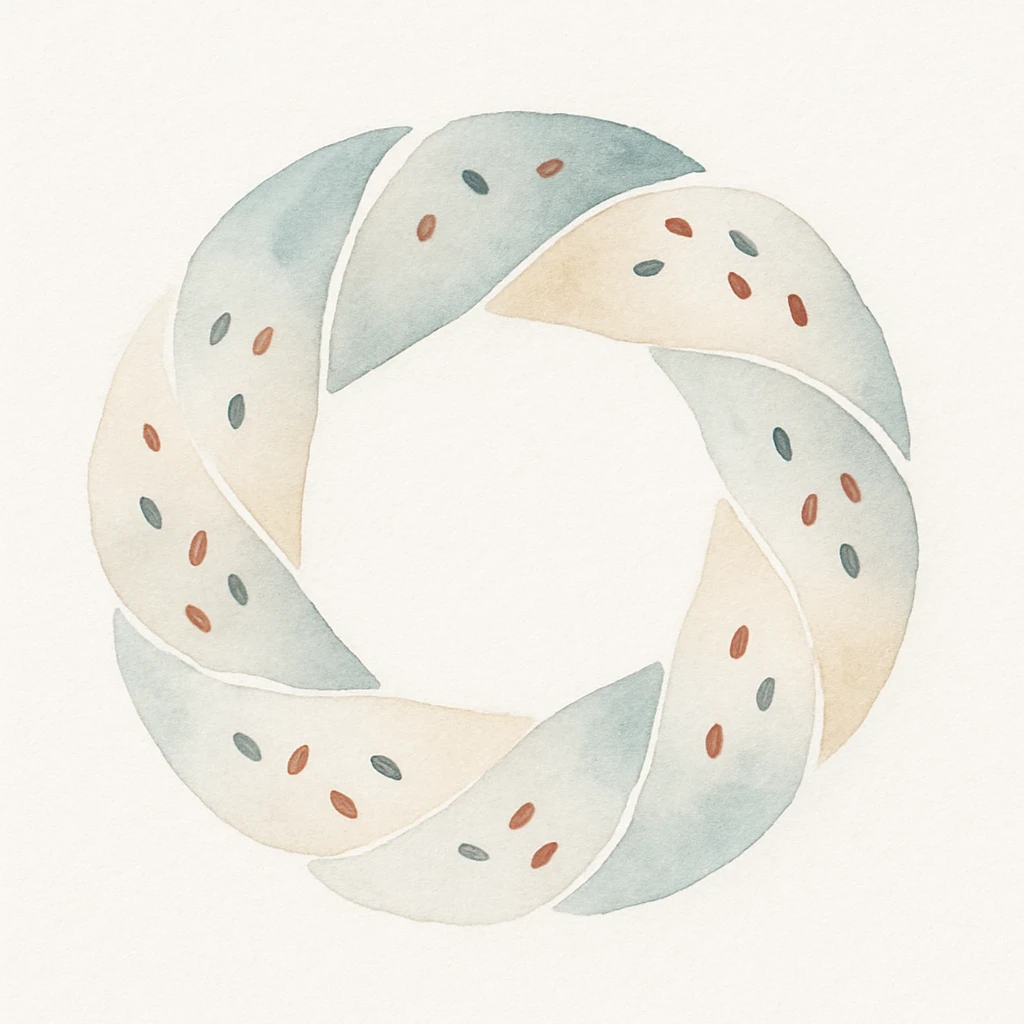 a simit, Turkish sesame bagel, watercolor art style emoji