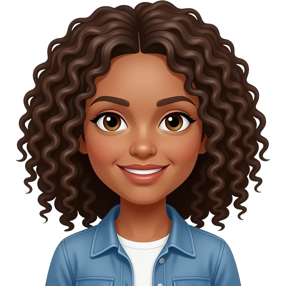 Woman curly hair emoji