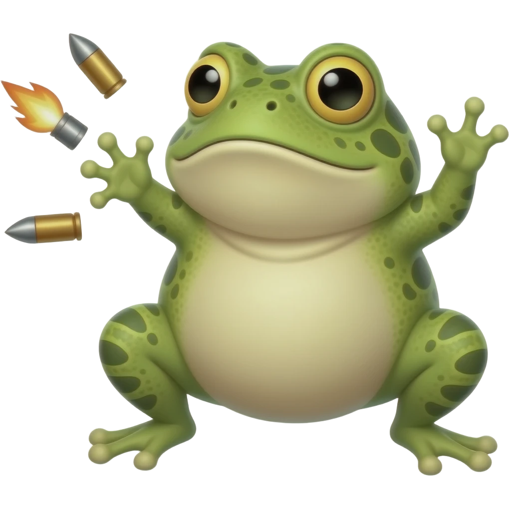 bufo the frog emote dodgeing bullets emoji
