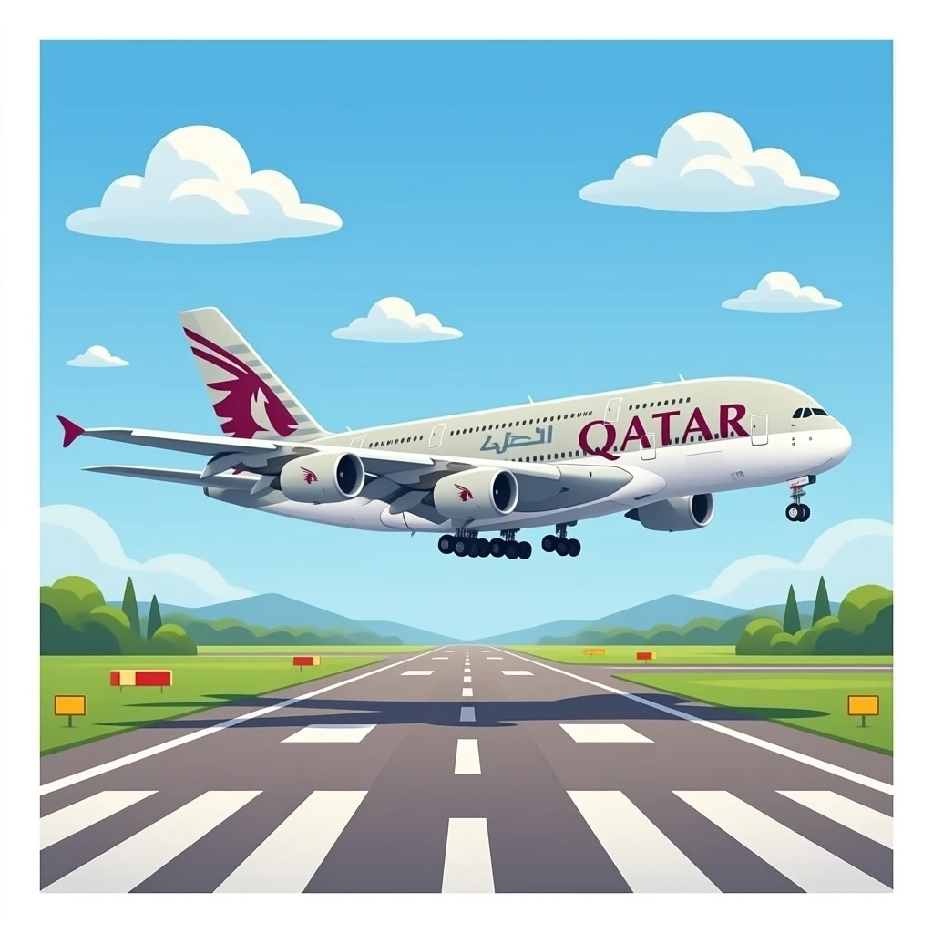 Qatar Airways landing emoji