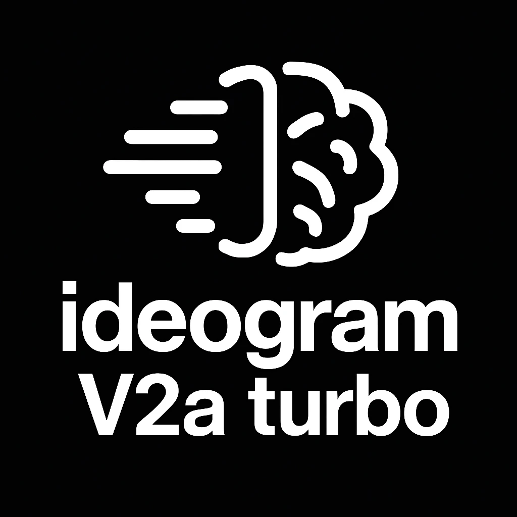 recreate this logo with text of "ideogram V2a turbo", MAKE IT FIT IN SQAURE  emoji