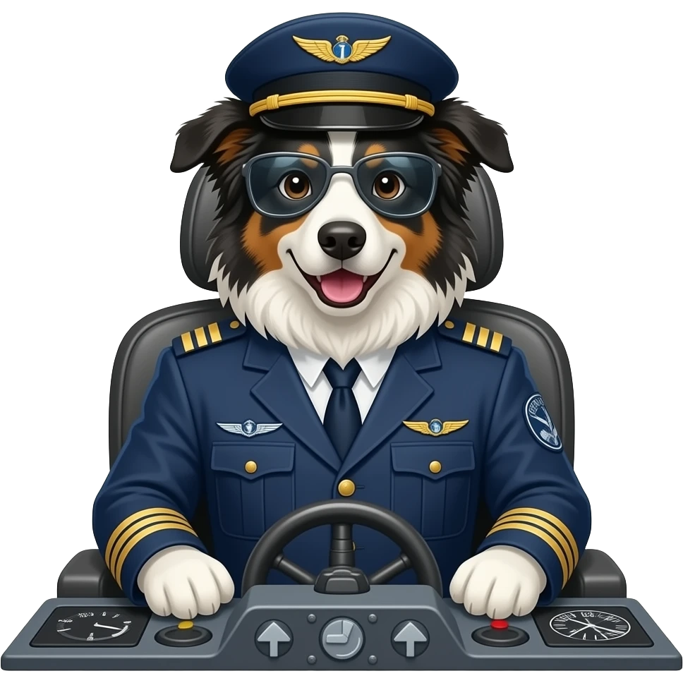 make a bordercollie airline pilot emoji