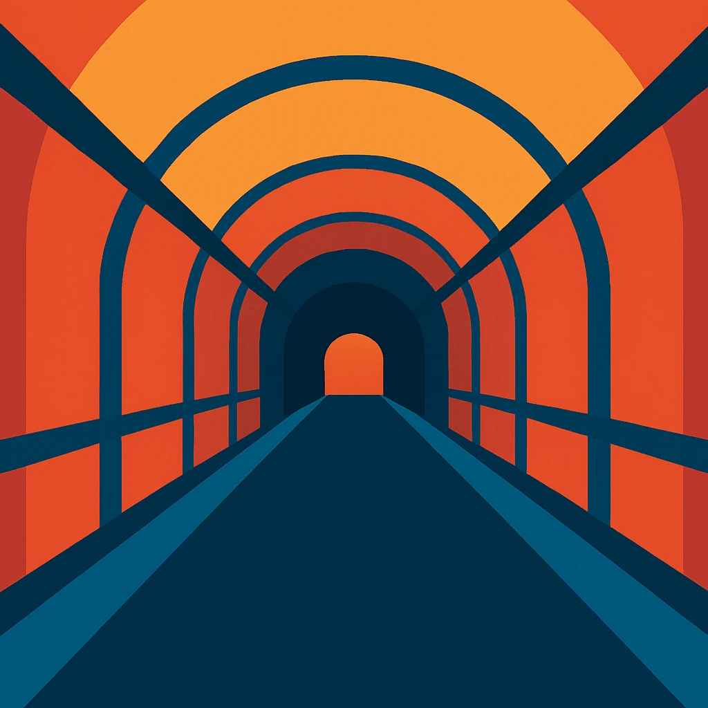 Flat design style tunnel emoji