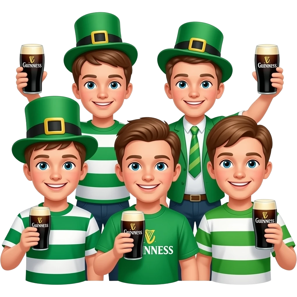 Guinness and 5 irish boys st Patrick's day in florida emoji