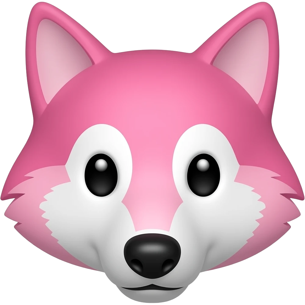 Pink wolf face emoji