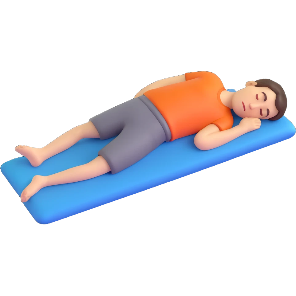 person sleeping prone, body fully flat on stomach, simple style emoji