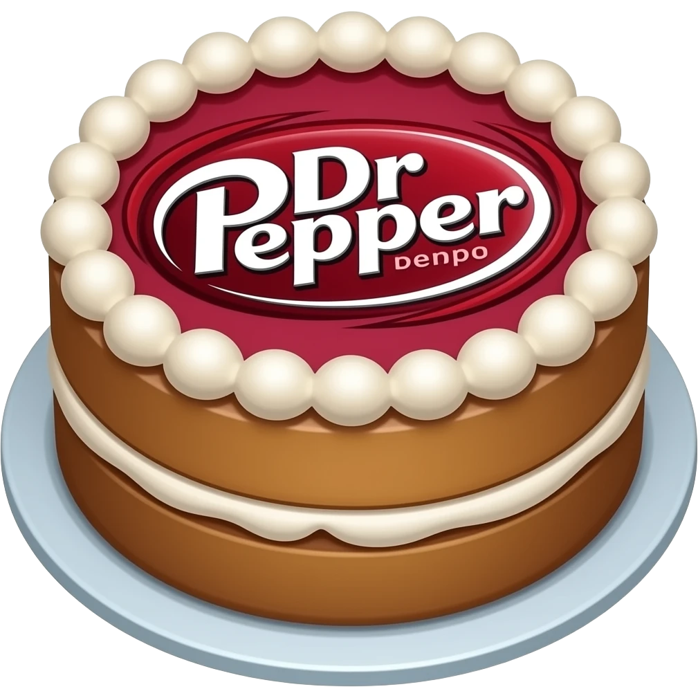 Dr. Pepper cake emoji