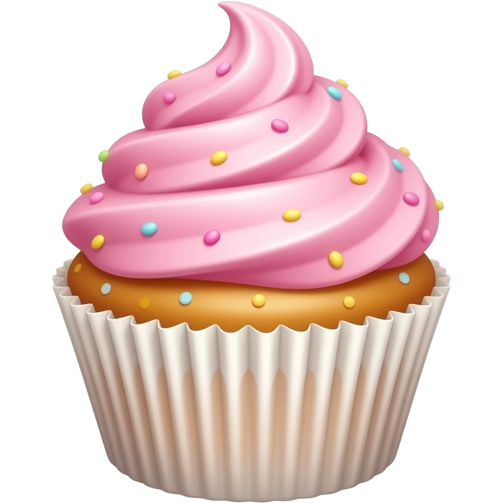 Cupcake with pink icing emoji