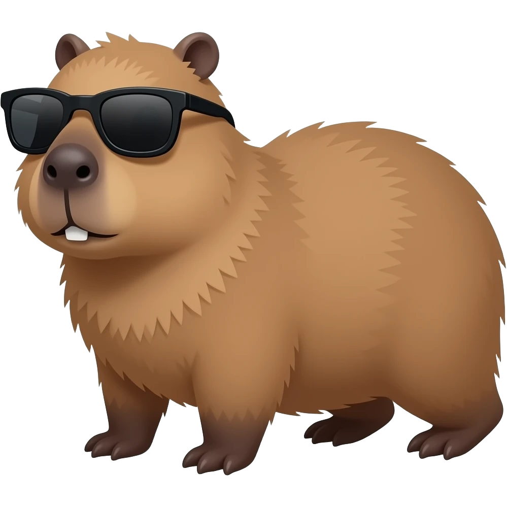 capybara with very black tinted sunglasses cant see eyes emoji