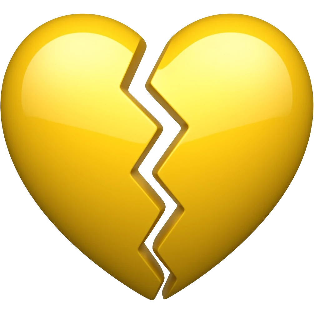 Broken yellow heart emoji