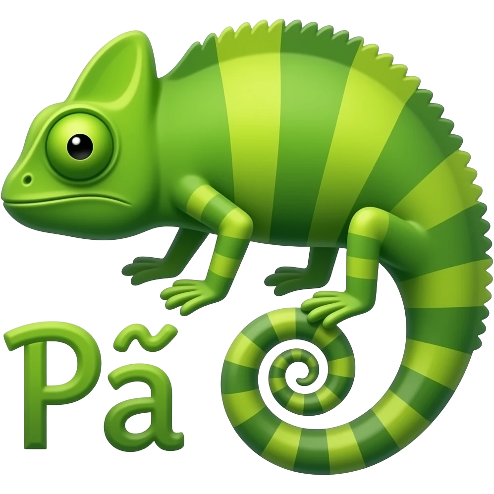 Écrire Pānām avec la forme d'unCaméléon emoji