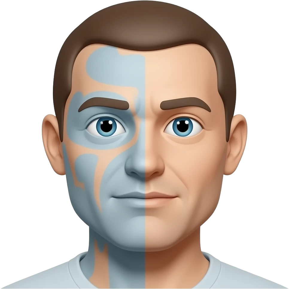 homem feito de tinta. com só um olho emoji