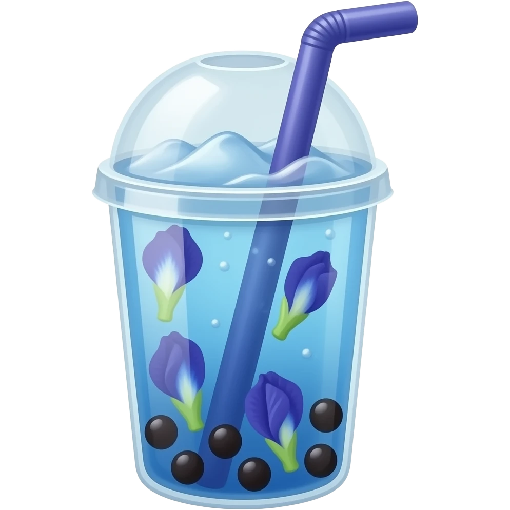 Butterfly Pea Flower Bubble tea emoji