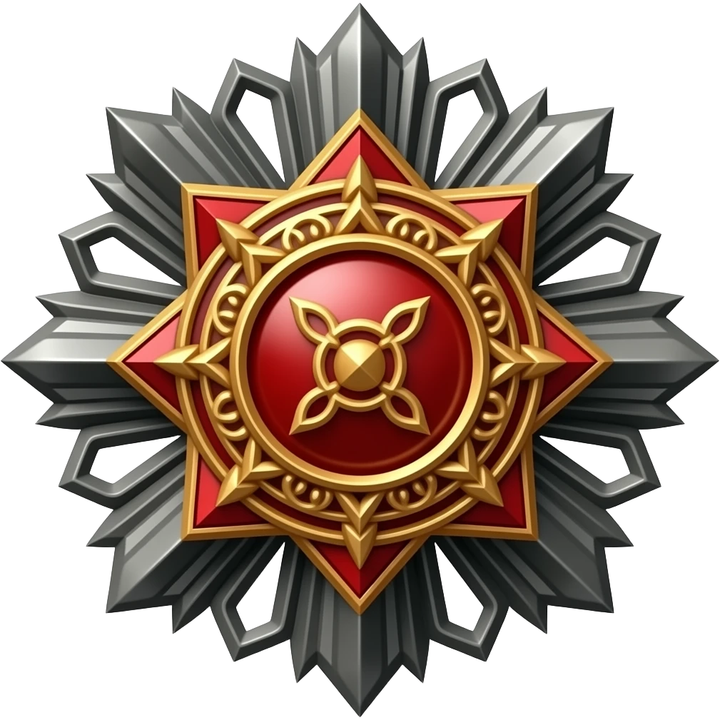red and black ornate medal emoji