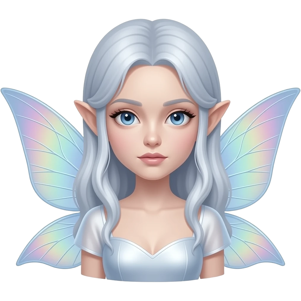 Beautiful shiny pastel transparent translucent Gorgeous spectral dark greyish-blue whitish gloomy fairy lady emoji