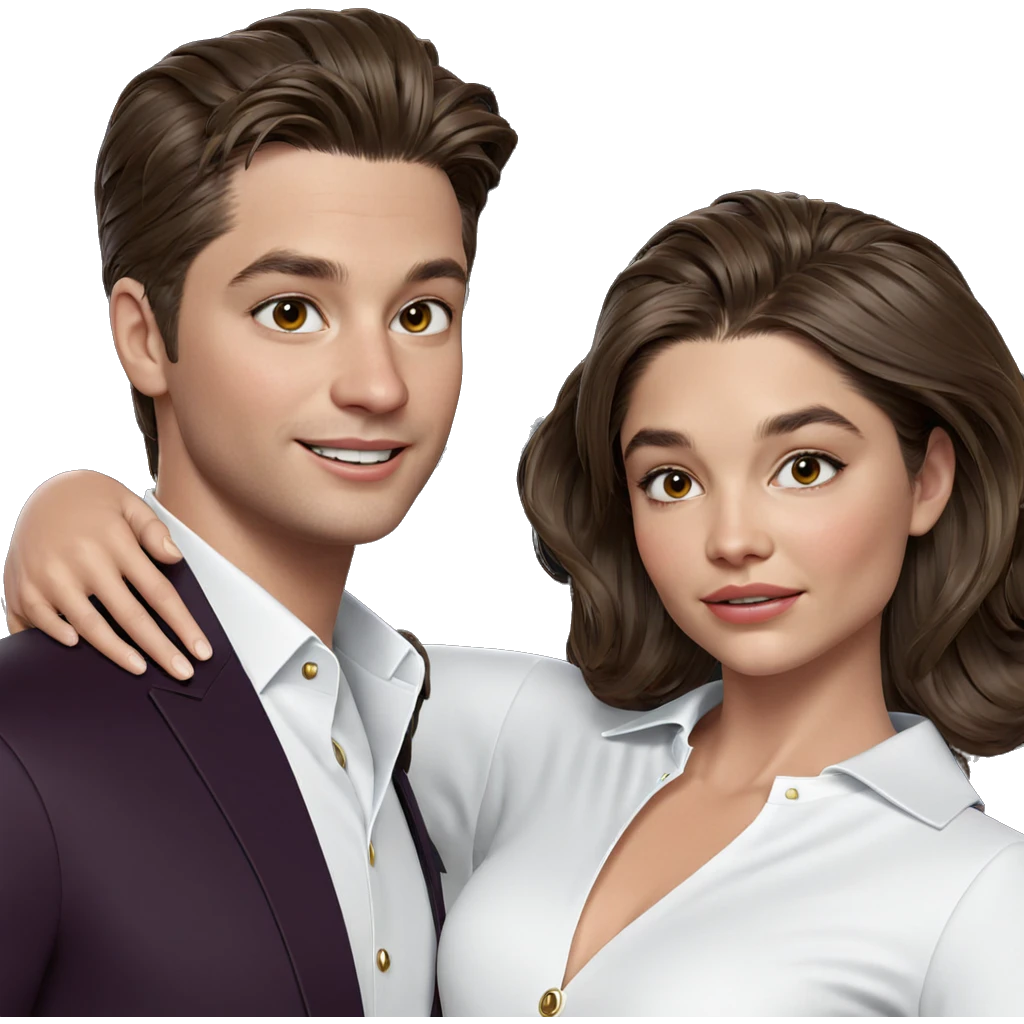 smiling couple in formal attire emoji