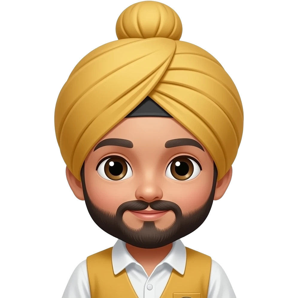 I want a sikh boy kid 1 month emoji with wearing gol patka on top of head gol patka like a ball and no beard emoji