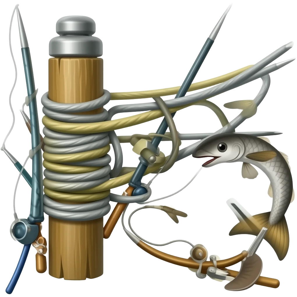 fishing line wrapped around a power pole emoji