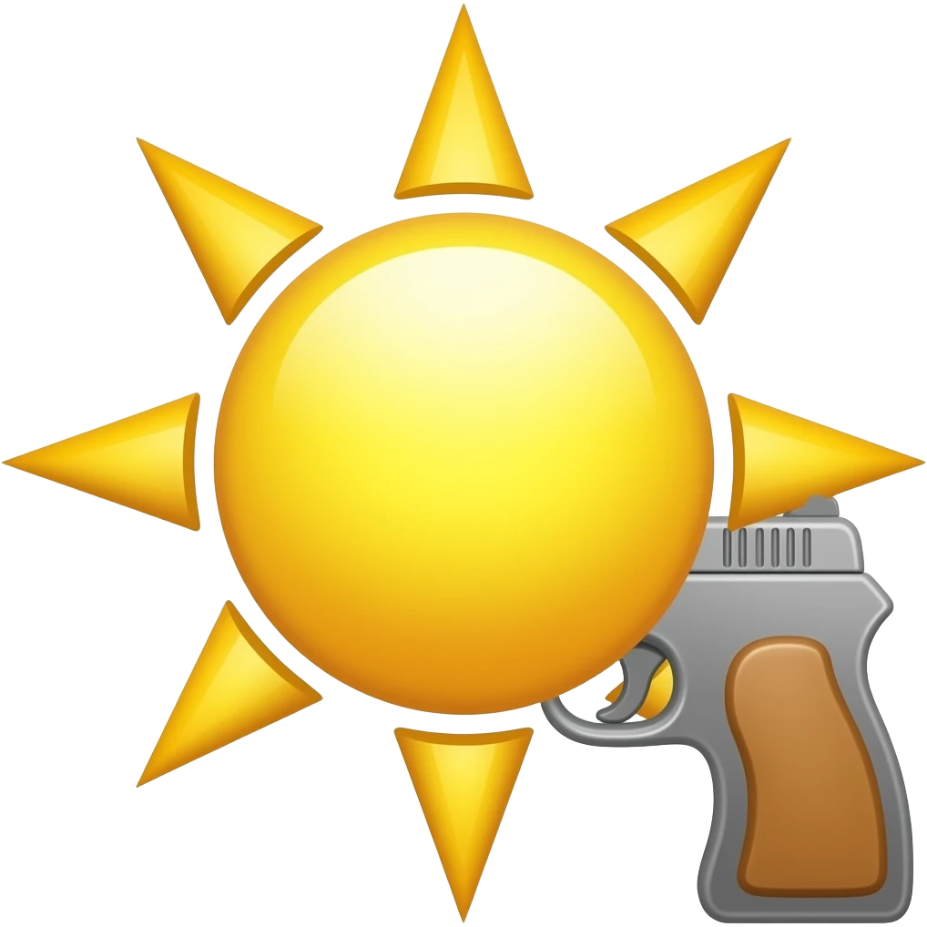 GIVE ME EMOJI FOR GUN THEN + SIGN AND DAY EMOJI emoji