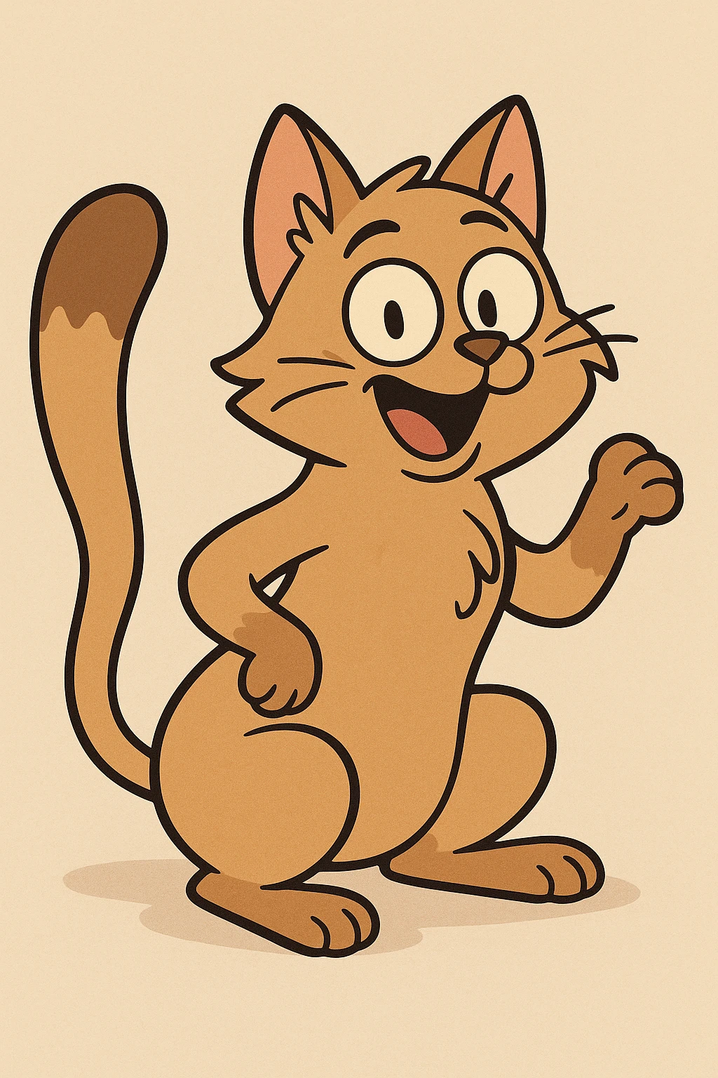 playful cat, flat toon cartoon style emoji