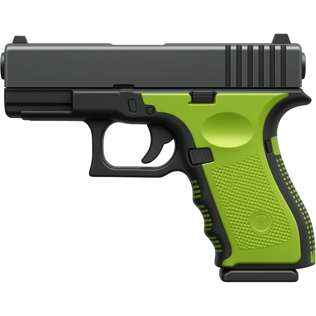 Glock Gun lime Handle right side emoji