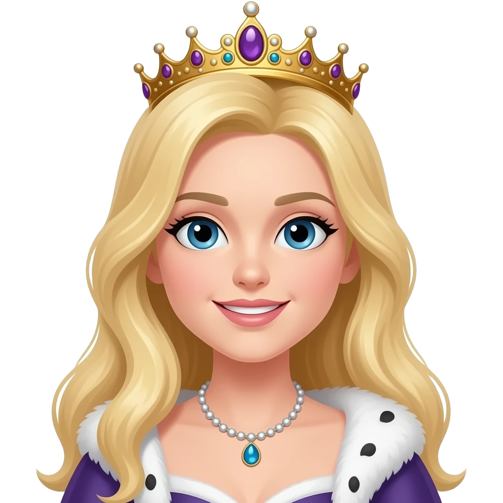 A beautiful blonde queen emoji