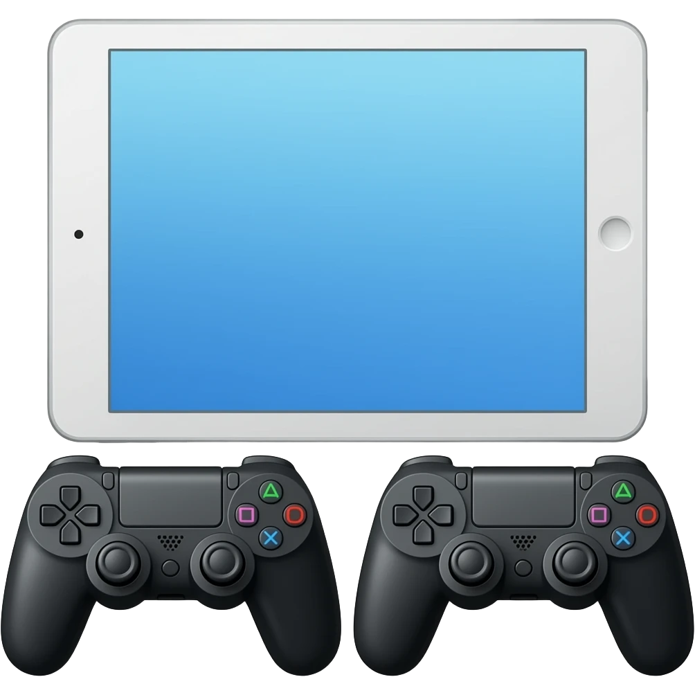 two game consoles are under the tablet emoji