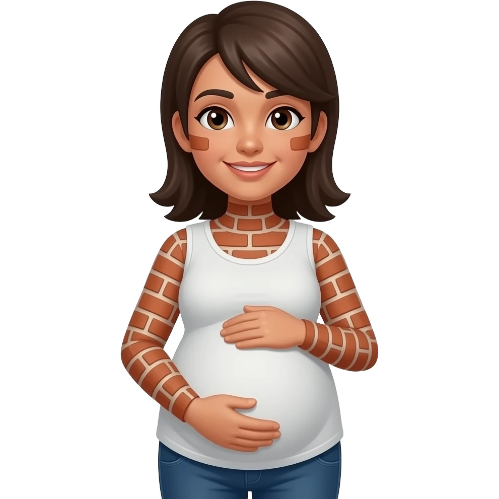 🤰with 🧱 as emoji skin keep the first emoji as is emoji