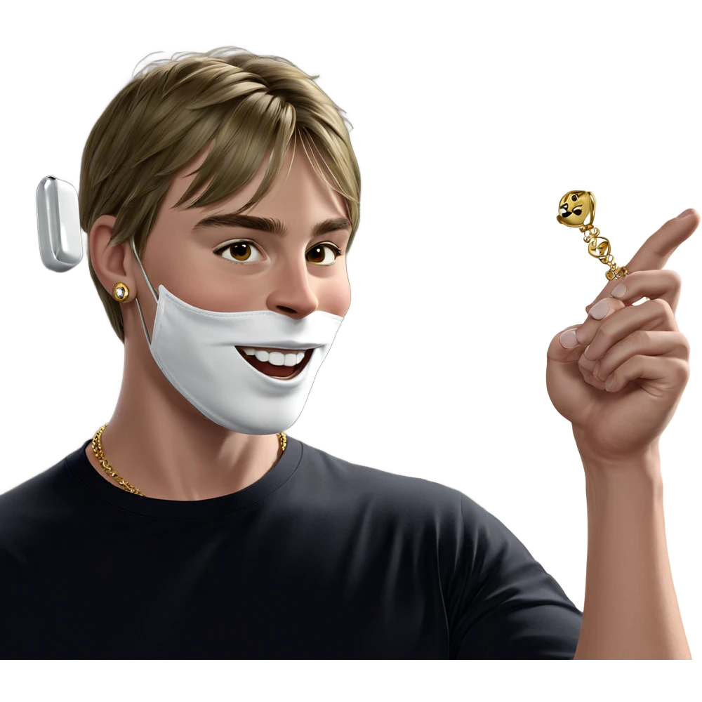 masked male with jewelry emoji