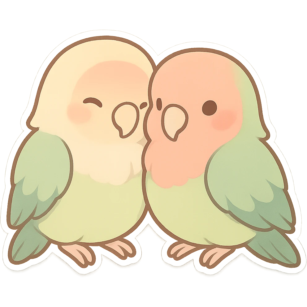 pastel lovebirds pair emoji
