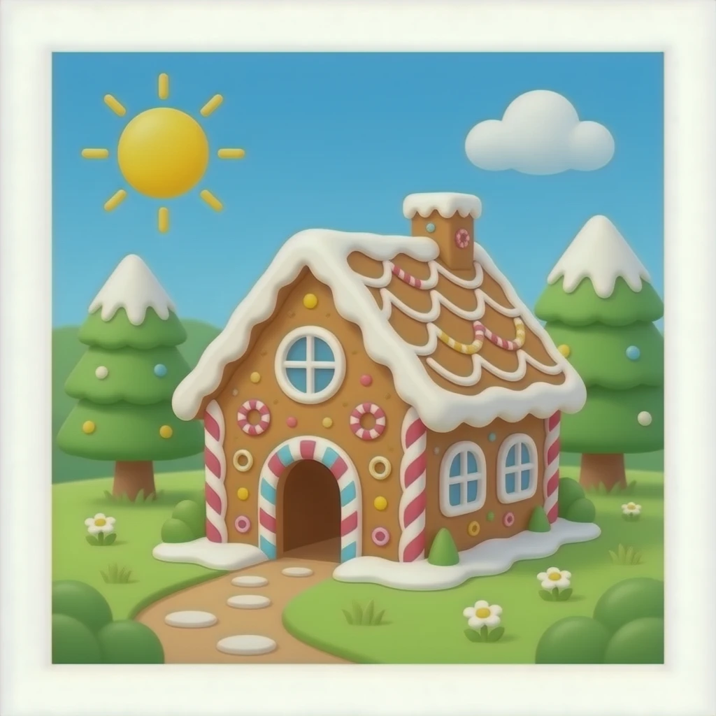 Girly ginger bread house emoji