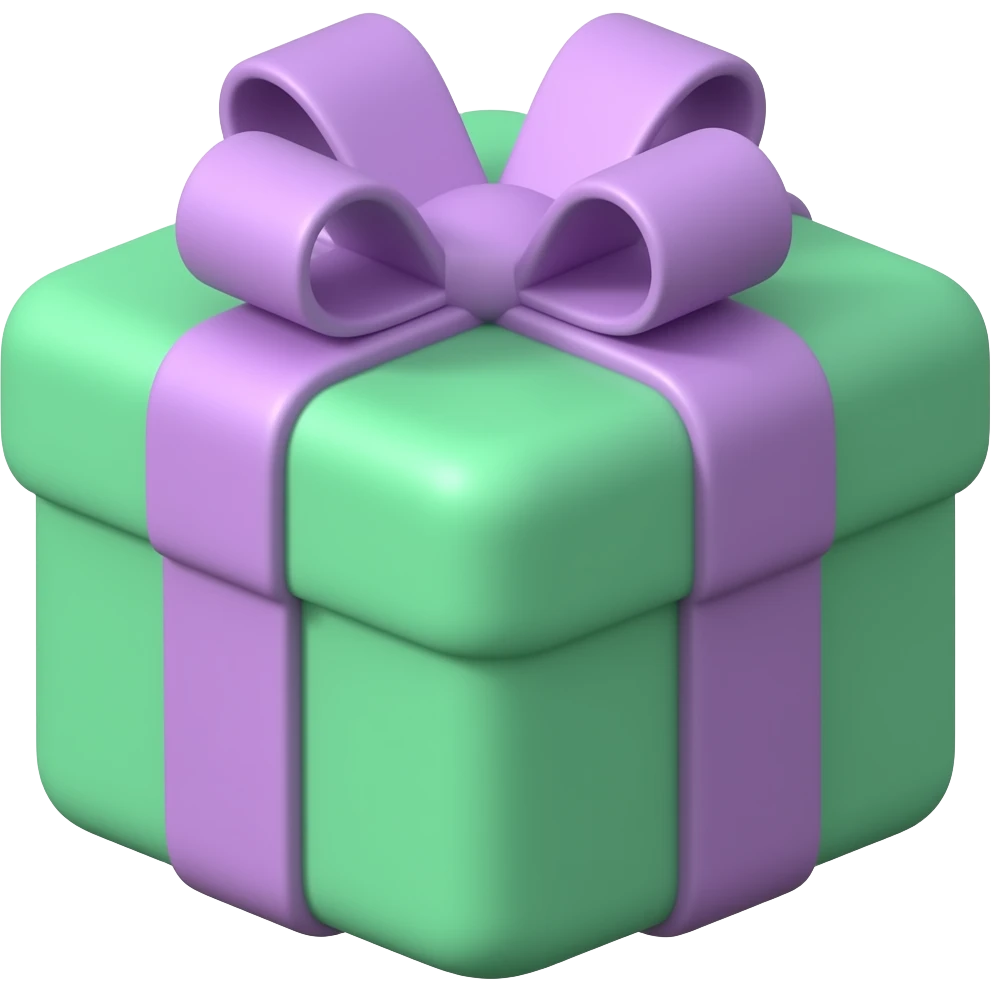green purple  Wrapped gift boxes soft paster colour emoji