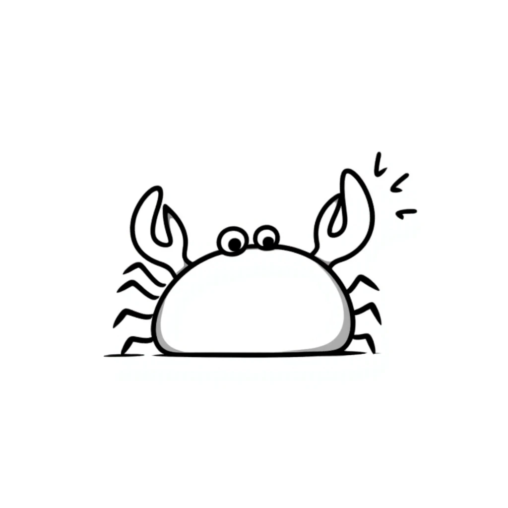 doodle style crab emoji