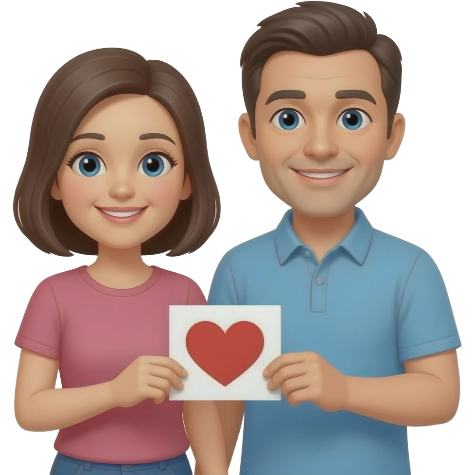 mom and dad with hearts on it emoji