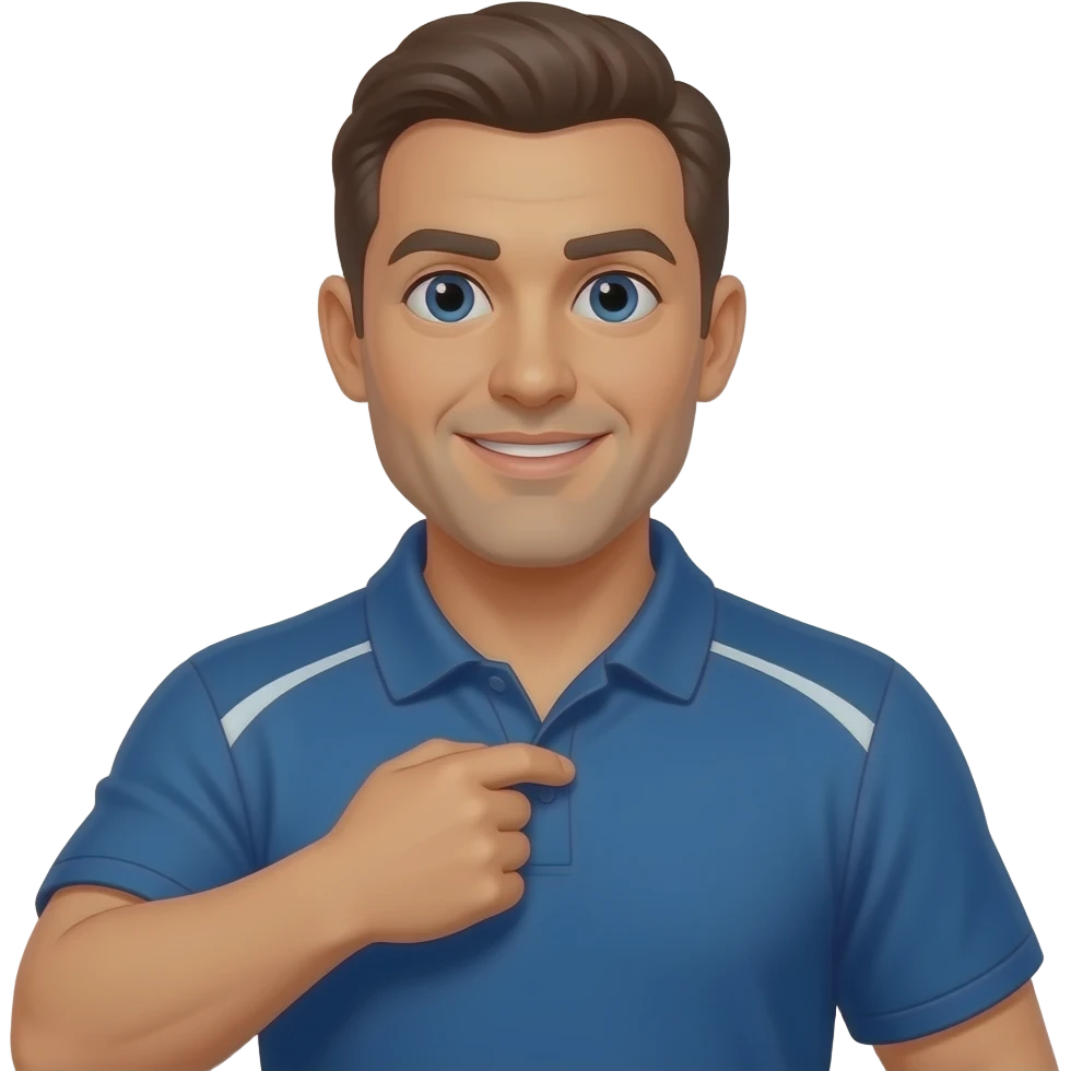 football coach touching his shirt emoji