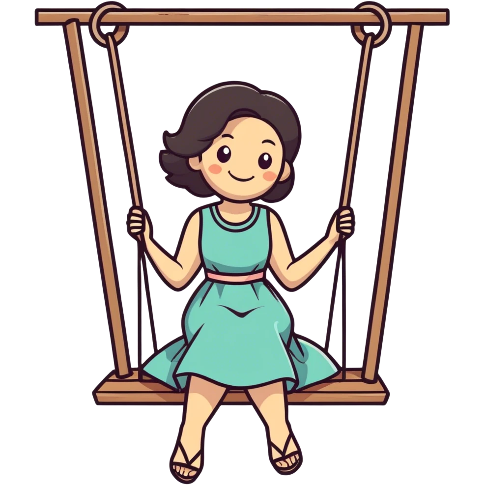 Lady on a swing emoji