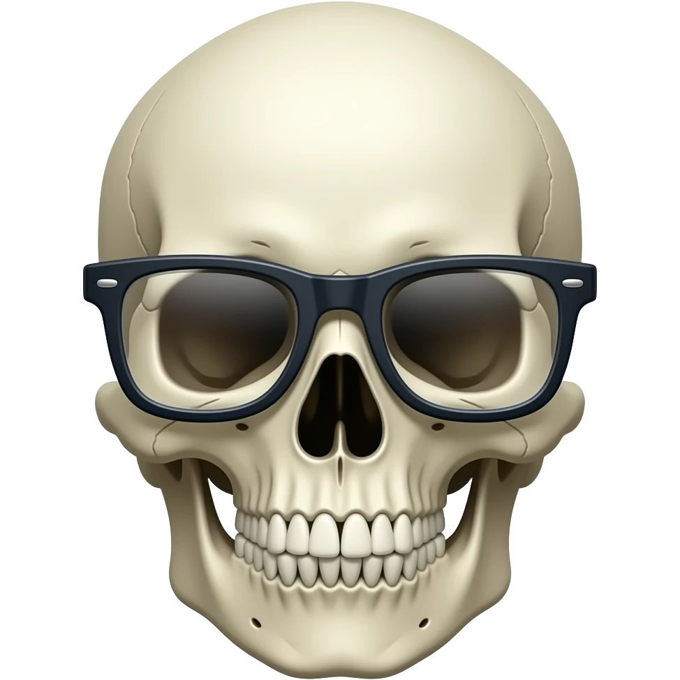 This emoji💀 with glasses like a nerd emoji
