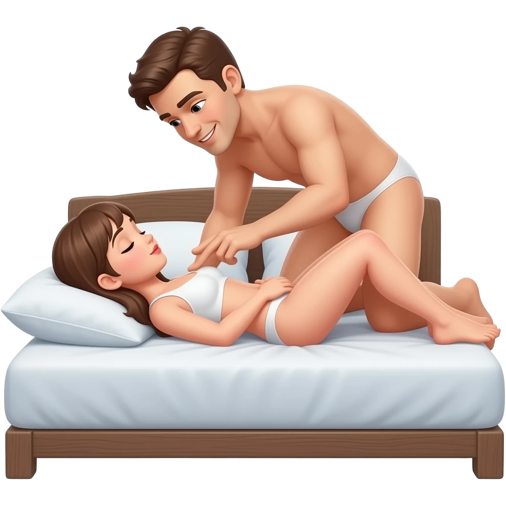Fully Naked man fucks fully naked woman in bed emoji