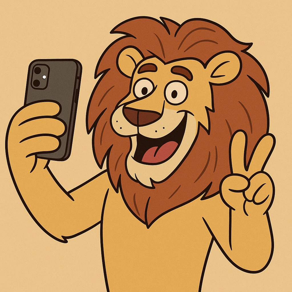 Selfie lion emoji