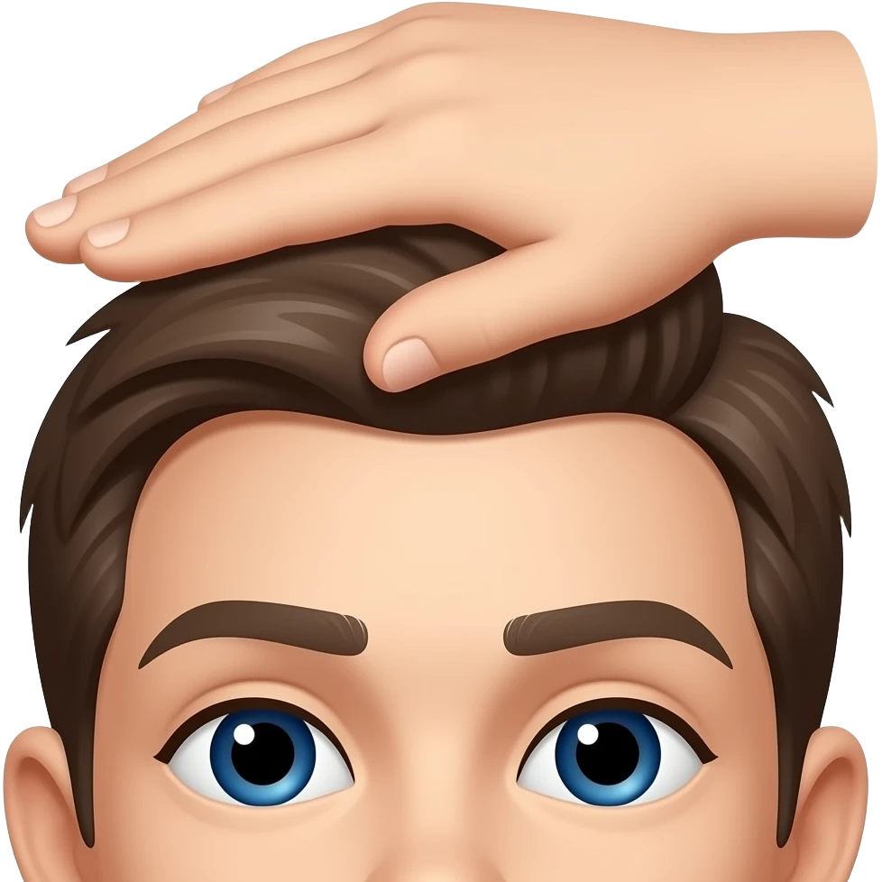 Face with hand on top emoji