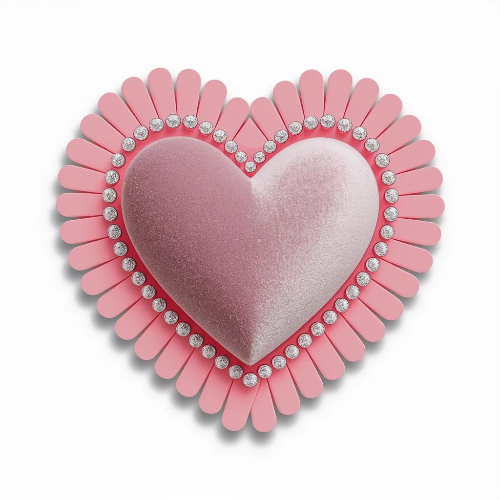 heart with a velvet matte center emoji