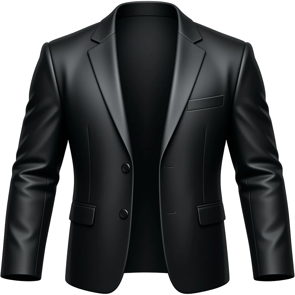 luxurious black male jacket emoji
