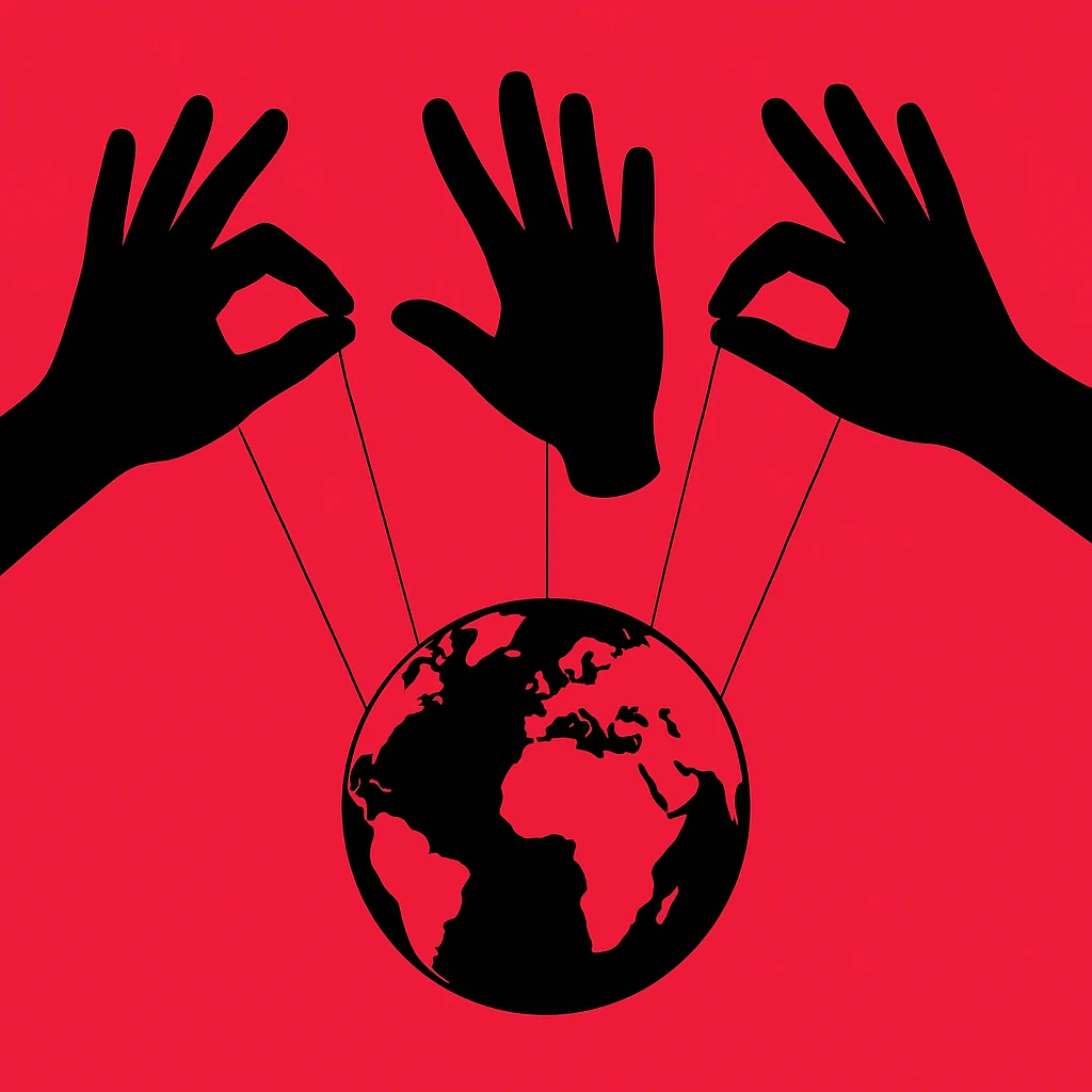 Сгенерируй тоже самое, только три одинаковые такие руки держат так же на веревка планету. Руки выглядет аккуратно, у всех по 5 пальцев, все красиво и органично. руки не залазиют друг на друга emoji