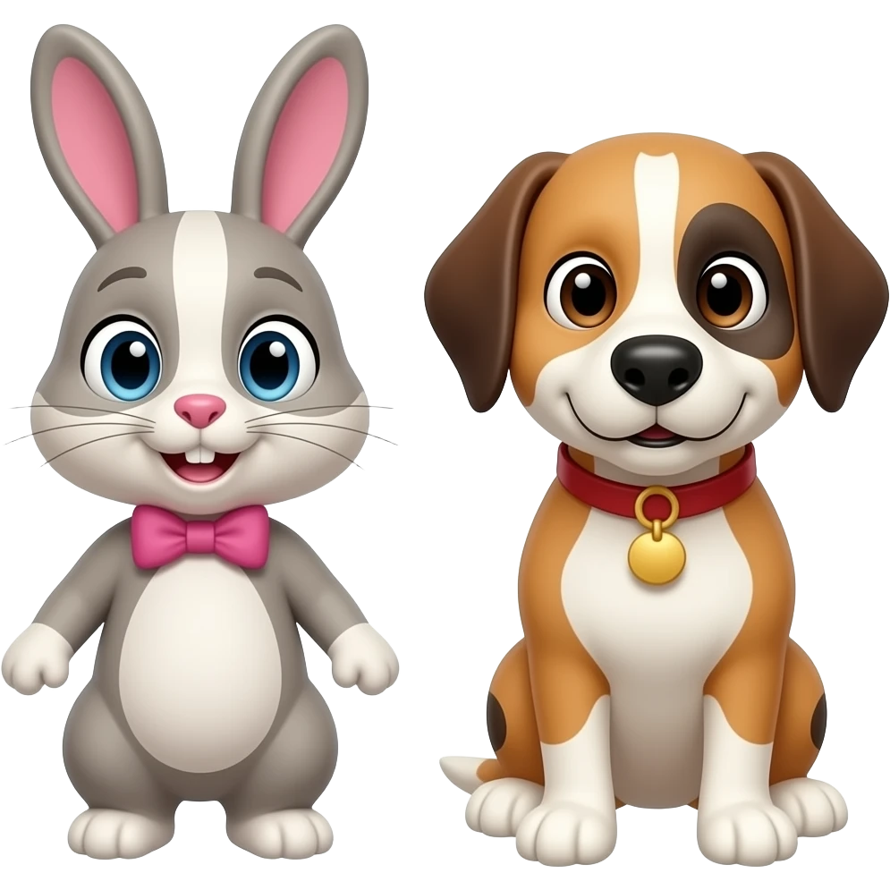 Lilly bunny from noco NUTS and bingo dog form emoji