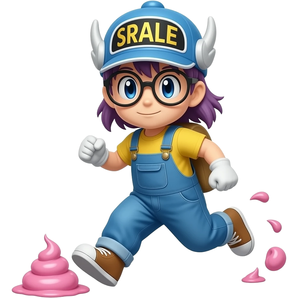 Arale corriendo la caca rosa emoji
